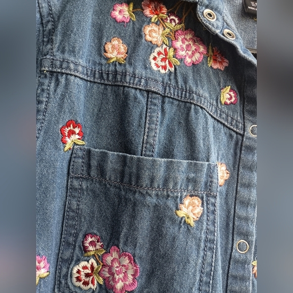 Needle & Thread Embroidered Denim Jacket with Floral Design_4 - Picture 4 of 11